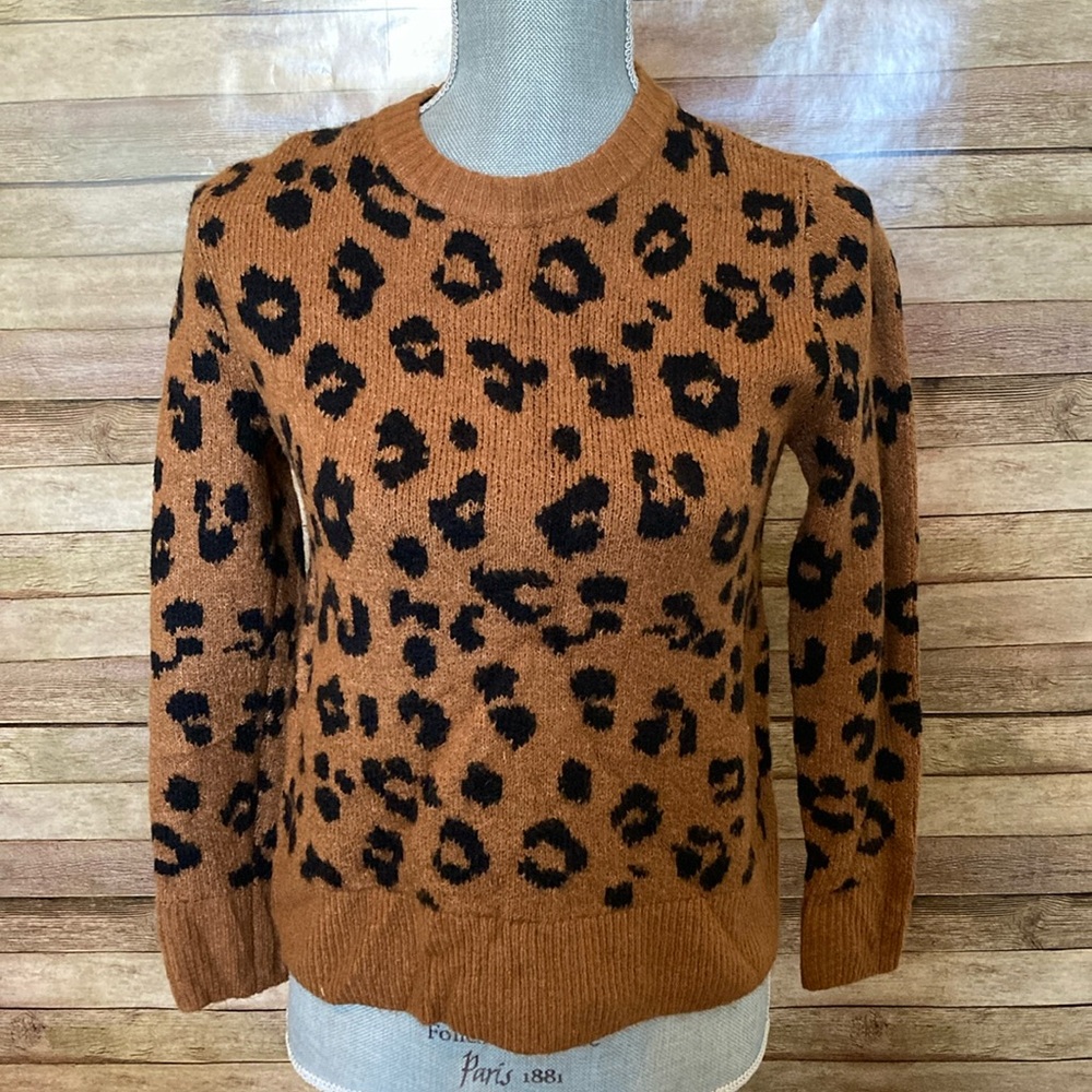 Leopard Print Crewneck Sweater